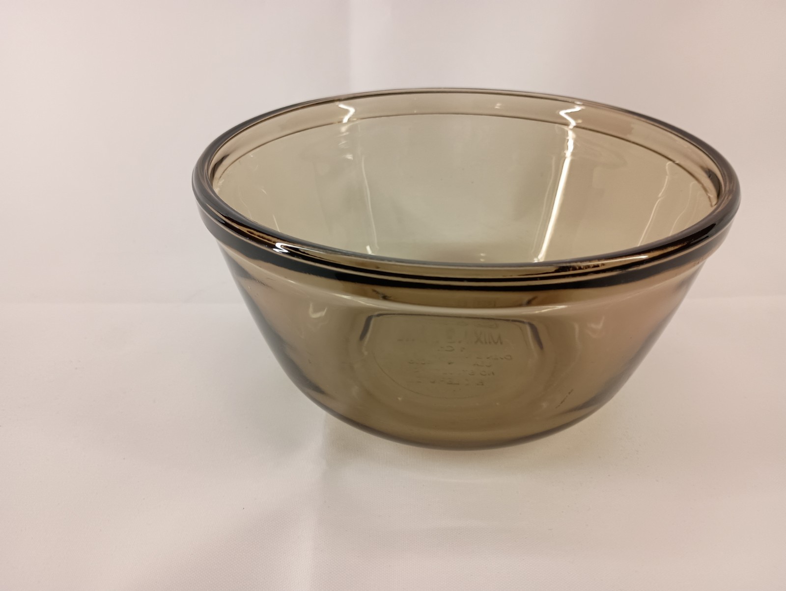 Vintage Anchor Hocking 1 QT Amber Gray Mixing Bowl Set of 2