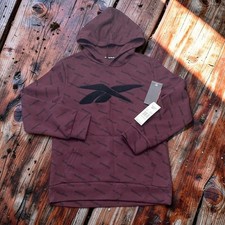 Reebok Youth Boys Size M 10-12 Hoodie Sweatshirt Maroon Chenille Logo NWT