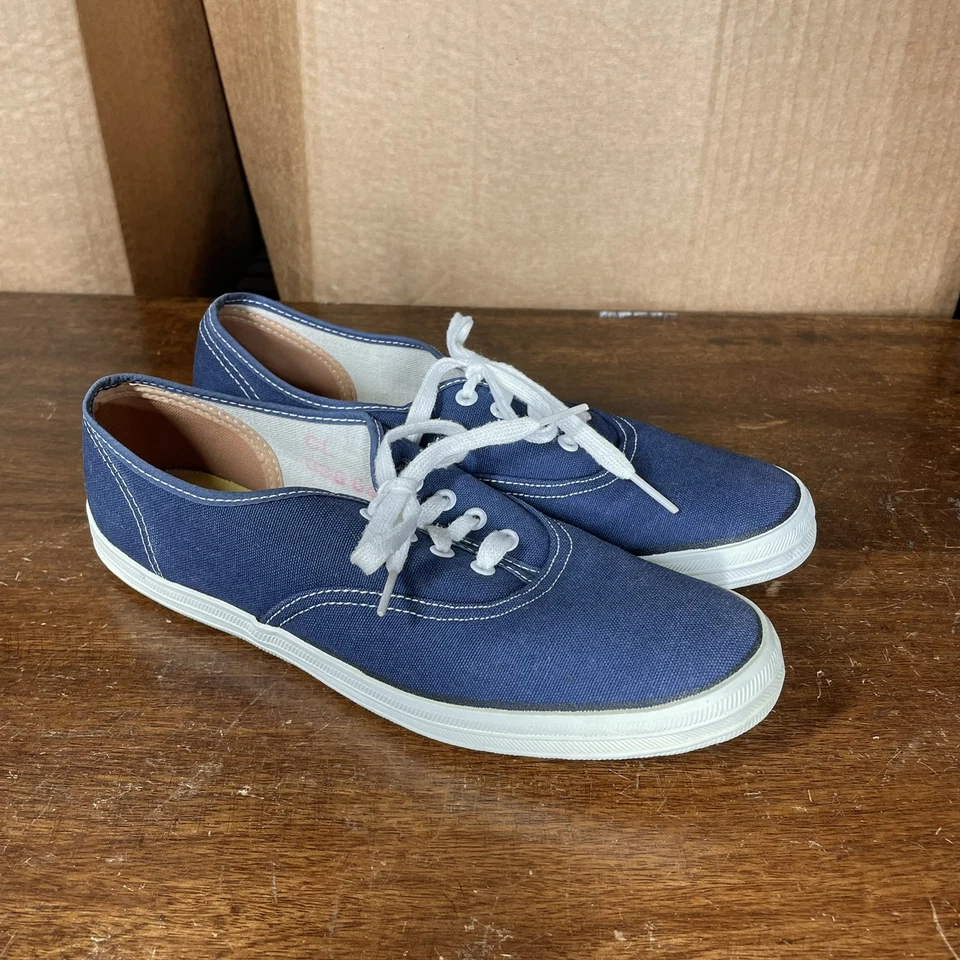 Sapatos de Lona Vintage Anos 50 Anos 60 Keds Feminino Tamanho 6 N Barco Deck Azul Marinho EXCELENTE - Imagem 3 de 4