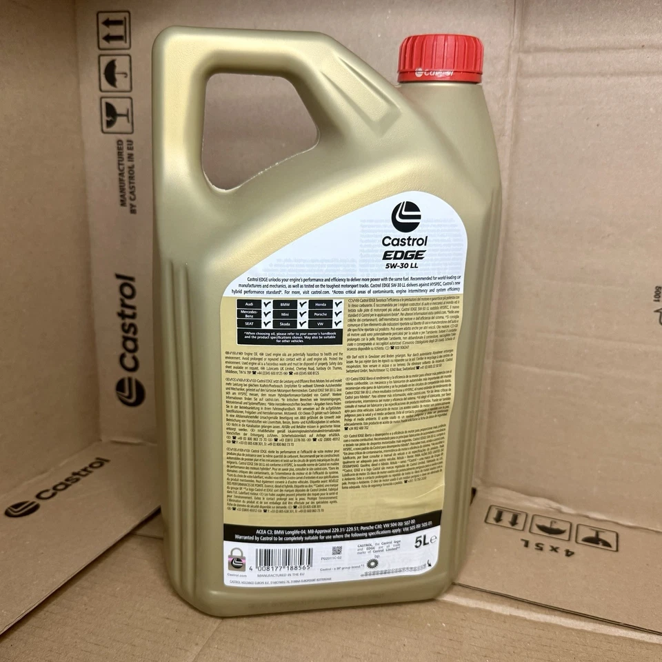 Castrol EDGE 5W30 LL 5L - Aceite de motor sintético Longlife - VW 504 00/507 00 - Imagen 2 de 3