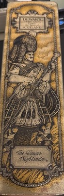 Vintage Dewar s White Label Whiskey Tin Highland Bagpiper Scotland Decor Collect