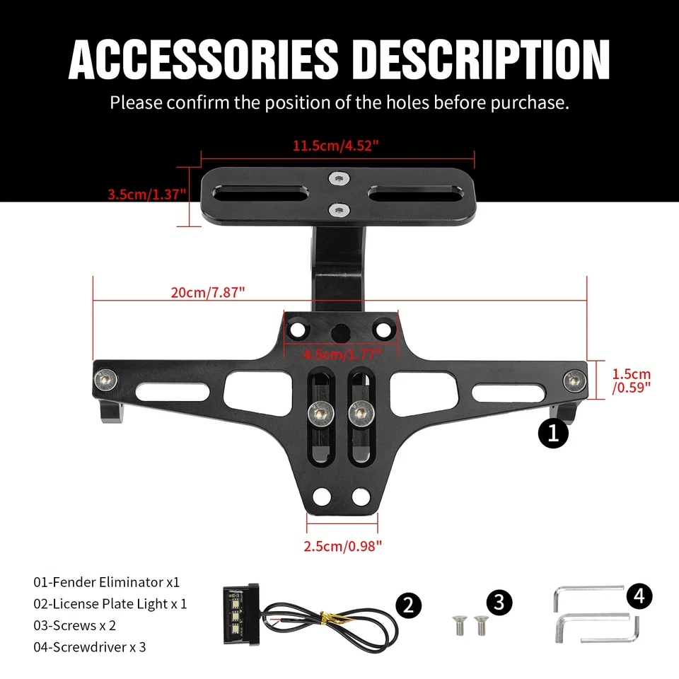 Soporte CNC para placa de matrícula trasera eliminador guardabarros para Triumph Daytona 675 660 Moto Foto 2 de 4