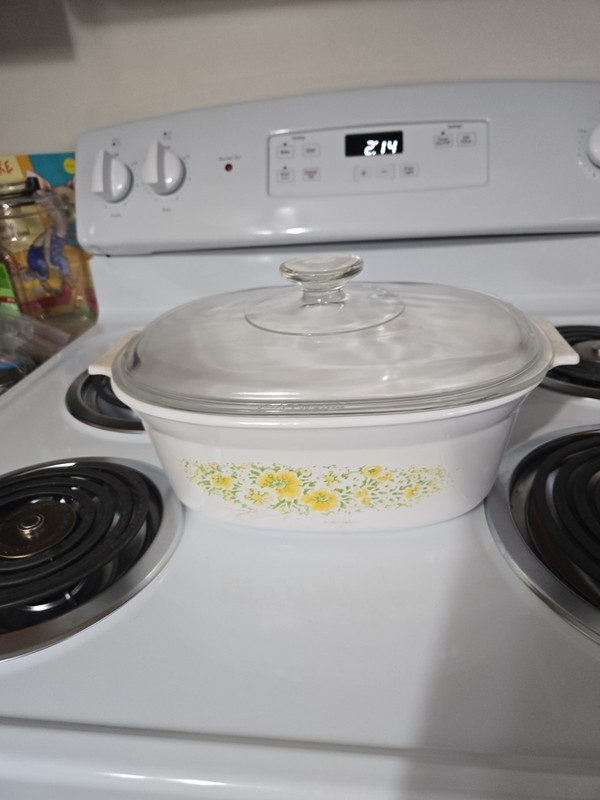 RARE  Vintage Corning Ware Roaster/Casserole  April Pattern 2 1/2 Quart w/ Lid