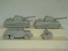 Marx 4757 Battleground /Complete Set of German Tanks / Vehicles / Light Grey (A)