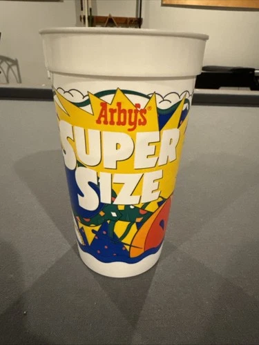 Vintage 80’s Arby’s Super Size Plastic Cup Beach Theme
