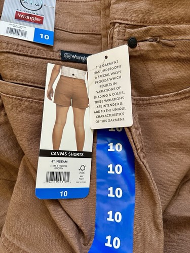 Wrangler Women’s Shorts ATG Size 10 Stretch Waistband Brown High Waist Chino NWT - Picture 7 of 9