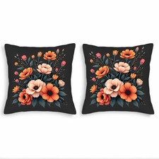 Set of 2 Decorative Throw Pillow Covers 18x18in - Vibrant Floral Design