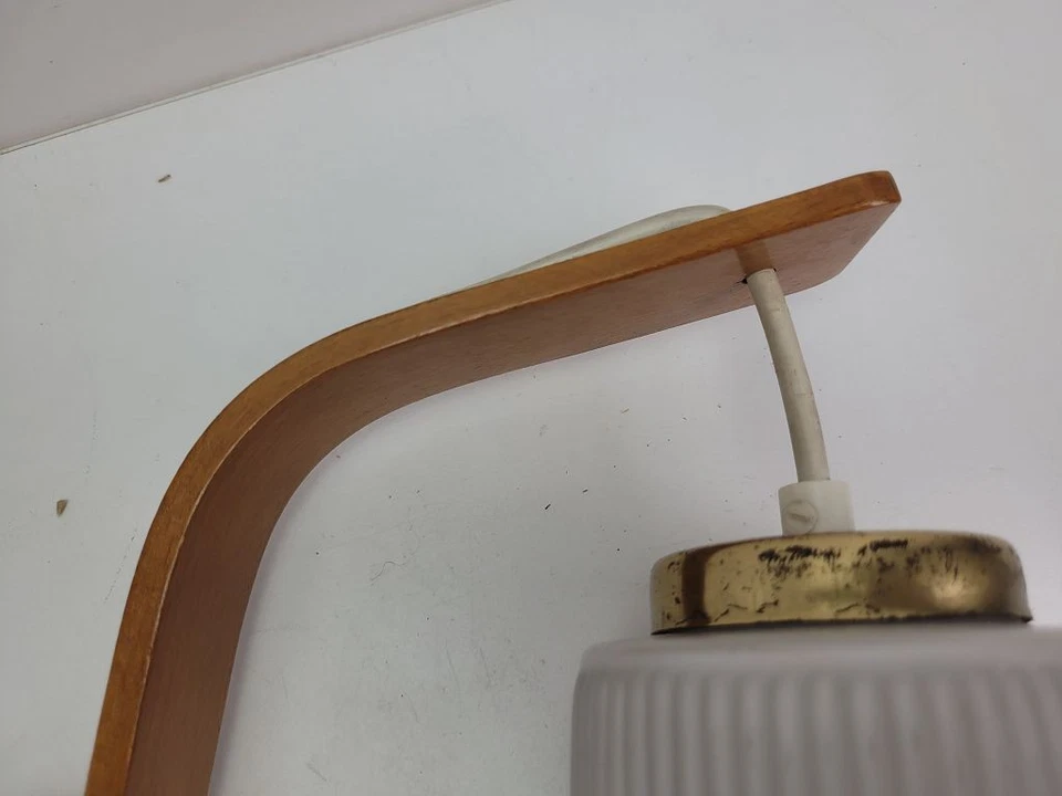 Wandlampe Hängelampe Lampe Retro 60er Mid Century Design Holz Milchglas #2510690 - Bild 2 von 4