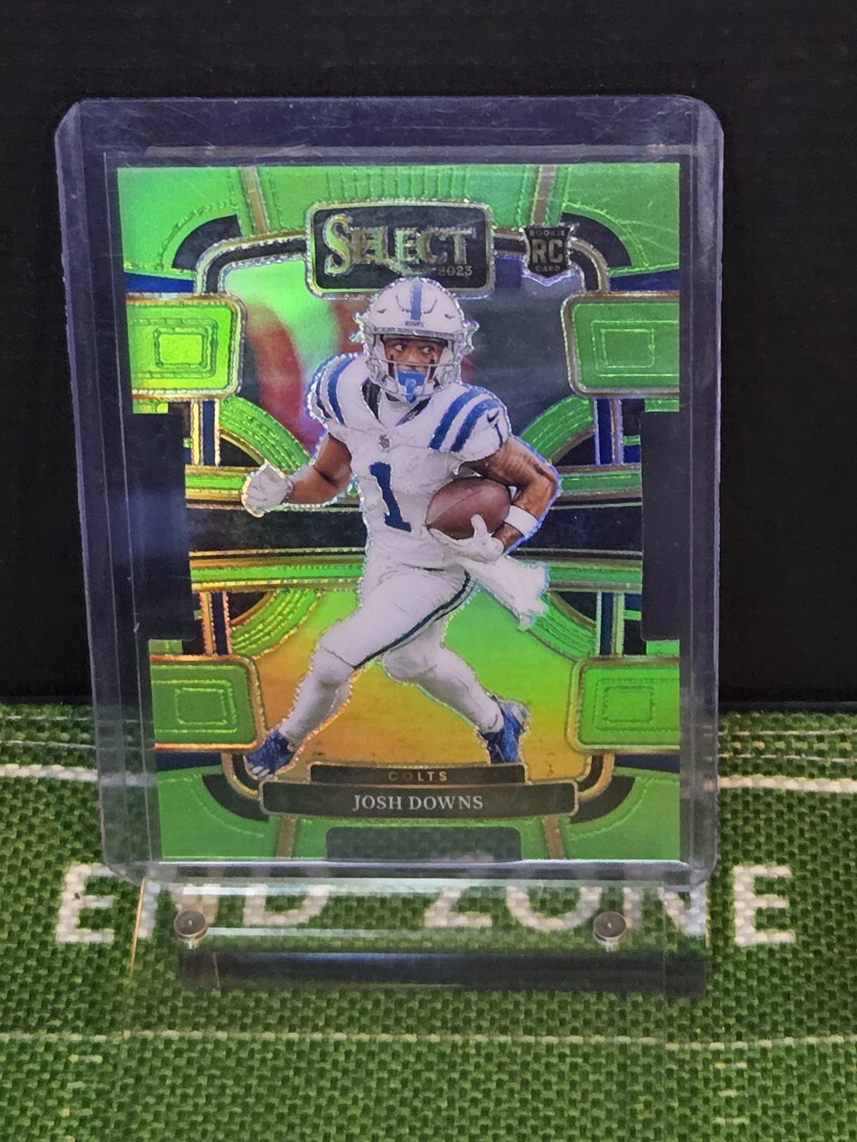 2023 Panini Select - Concourse Josh Downs #44 Neon Green Prizm Die-Cut /599 (RC)