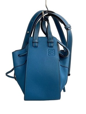 LOEWE shoulder bag hammock leather Navy 061934 Used
