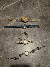 Womens Wrist Watchs Lot Of 5 Timex Style&Co Fossil Quartz (19)