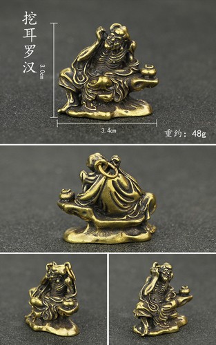 18 piezas/juego de estatuillas de latón macizo dieciocho Arhat estatua adorno para el hogar estatuillas nuevas - Imagen 11 de 20