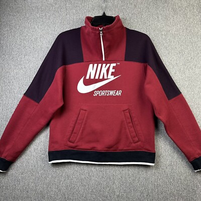 nike half zip burgundy