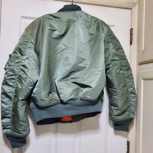 Alpha Industries Jacket Men Larggge Black Orange MA 1 Bomber Flight MIL-J-82790J - Picture 15 of 22