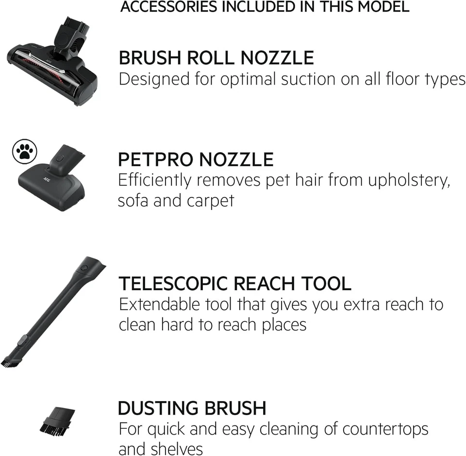 AEG QX6-1-45AN Aspiradora Inalámbrica, Sin Bolsa, Silenciosa, Aspiradora de Mano Foto 2 de 4