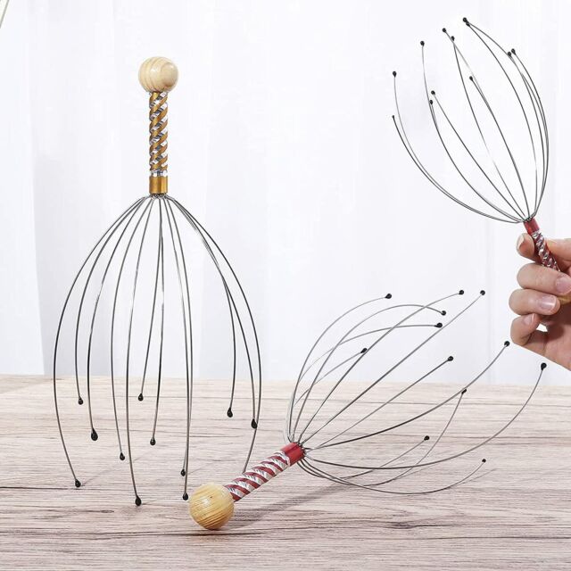 Massaggiatore Per La Testa con 12 Bracci Massaggio lenitivo cervello Argento JU10829 Massaggiatore Per La Testa con 12 Bracci Massaggio lenitivo cervello Argento JU10829
