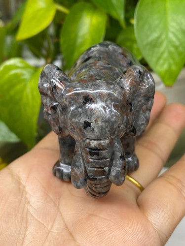 Calavera de elefante Yooperlite natural de 3" tallada de cuarzo cristal calavera regalo Reiki 1 pieza - Imagen 6 de 14
