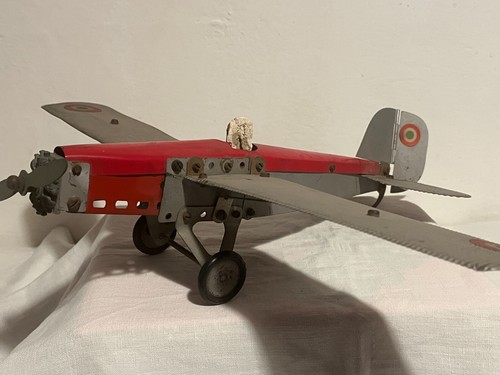 GIOCATTOLO IN LATTA AEREO MILITARE ITALIANO AEROPLANO VINTAGE EPOCA - Foto 2 di 17