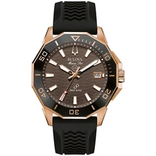 Bulova Men's Series C Calendar Quartz Black Polyurethane Watch 43 MM 98B421