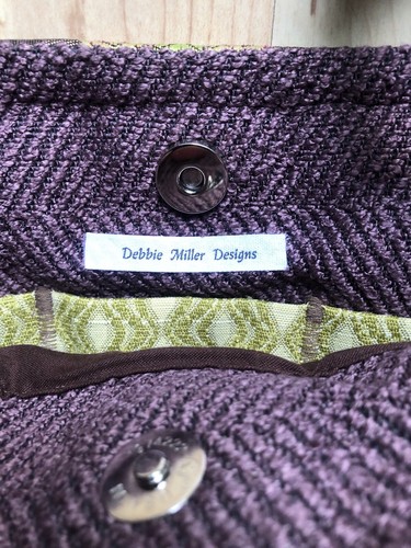 Debbie Miller Designs Purse Bag Pocketbook Tapestry Gray Taupe Pink Purple - Picture 5 of 10