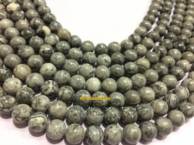 Map Jasper Stone Round 6mm Ball Smooth Gemstone Beads 14''Inch 1 Strand 