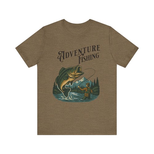 T-shirt maglia unisex pesca avventura - perfetta per gli appassionati di outdoor - Foto 10 di 53