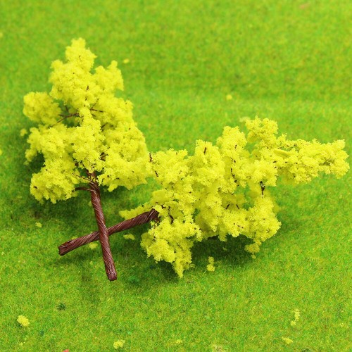 R8030 40pcs Model Train Layout HO Gauge 1:87 Yellow Model Trees Autumn 8cm - Picture 2 of 5
