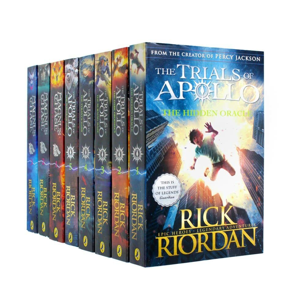 Rick Riordan Trials of Apollo & Magnus Chase Series 8 Book Collection Set NEW