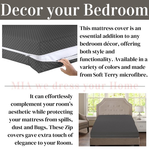 Protector de colchón antialérgico para chinches de cama con cremallera a prueba de polvo carcasa total - Imagen 51 de 53