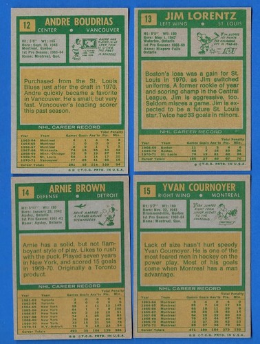 1971-72 TOPPS 71-72 NHL HOCKEY CARD & PRINT ERROR 1-132 & BOOKLET 1-24 SEE LIST - Picture 29 of 275