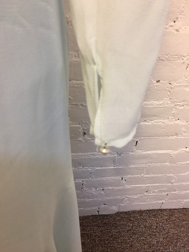 Abito da sera Casadei vintage anni 80 in chiffon impreziosito verde pallido taglia small - Foto 8 di 9