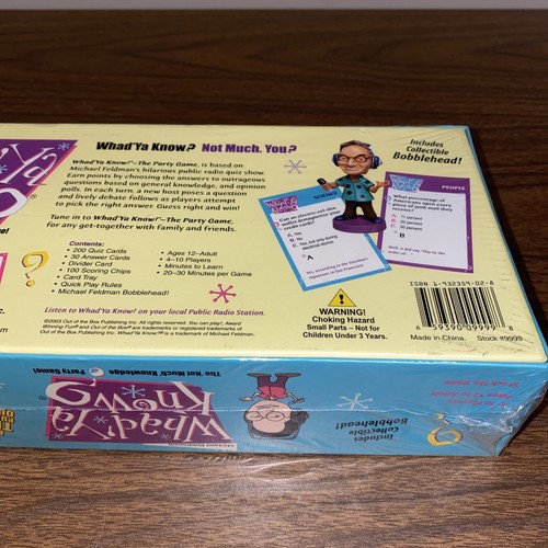 Whad' Ya Know Party Game And Bobble Head Trivia Quiz Brand New In Box Sealed - Picture 8 of 10