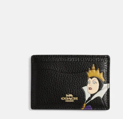 Coach X Disney Villains Card Case With Evil Queen Motif Black CD674 New