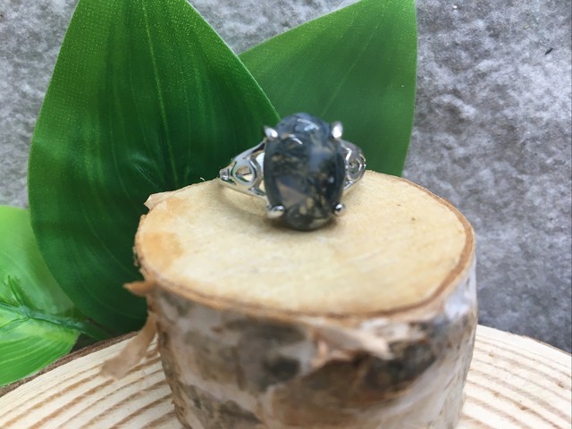 Authentic Moss Agate Ring 925 Silver Plated Handmade Free Ship Size 9 New 6463 Authentic Moss Agate Ring 925 Silver Plated Handmade Free Ship Size 9 New 6463