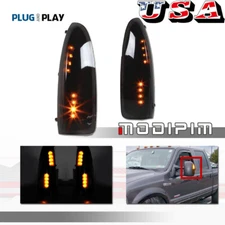 For 2003-2007 F250 F350 F450 F550 Super Duty Smoked LED Amber Side Mirror Lights