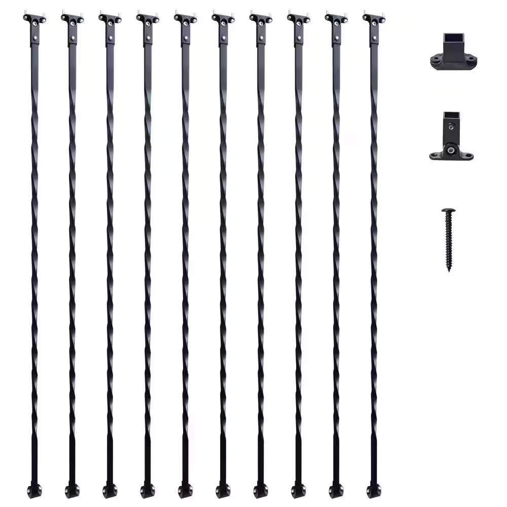 Staircase Metal Balusters 44 In. Hx 0.51 In. W Black Galvanized