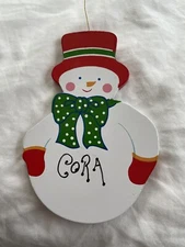 Snowman Christmas Ornament: Cora
