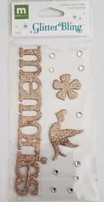 Making Memories GLITTER BLING WORDS Stickers - MEMORIES - 13 pcs