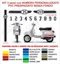 Kit Adesivi Vespa PX LML STAR Strisce NUMERO PERSONALIZZATO frontale + cofani
