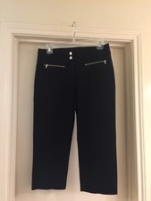 Alfani Petite Black Stretchy Capris Zipper Pockets 29x19