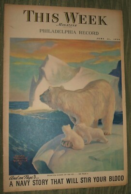This Week Magazine Section Philadelphia Record June 11, 1939 Polar Bears 