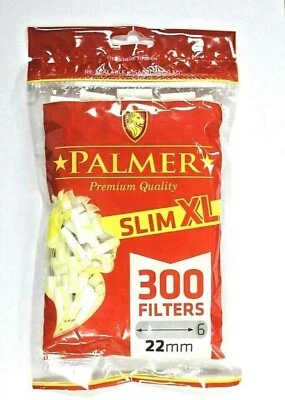 Palmer Extra Slim Long 22MM x 6MM Cigarette Tobacco Rolling Filter Tips