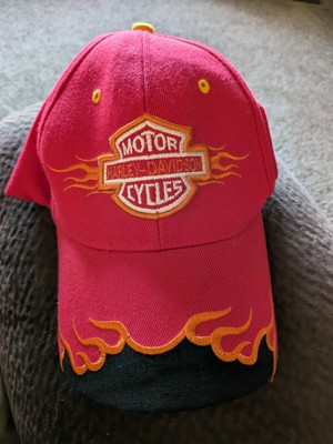 Newsboy Cap Baseball Pink Harley Davidson Hat Vintage Harley