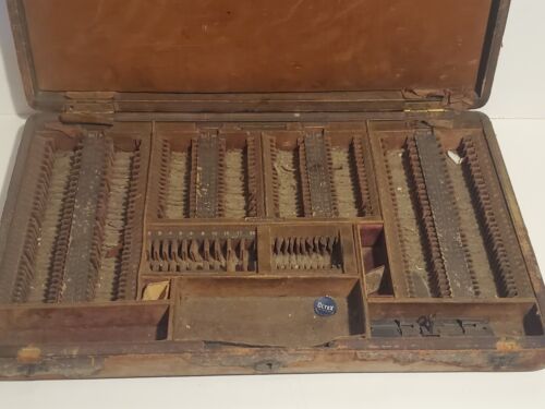 VTG ZINEMAN OPTOMETRIST OPTICIAN DIVIDED MEDICAL EYE EXAM EQUIPMENT CASE + 1/2 - Picture 2 of 12