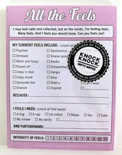 Knock Knock Nifty Notes All the Feels Note Pad 4" x 5"