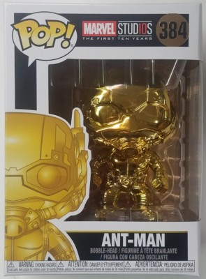 Funko POP Gold Chrome Ant-Man #384 10th Anniversary Marvel