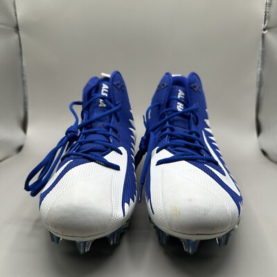 Nike Alpha Menace Pro Mid Football Cleats White Blue 866012