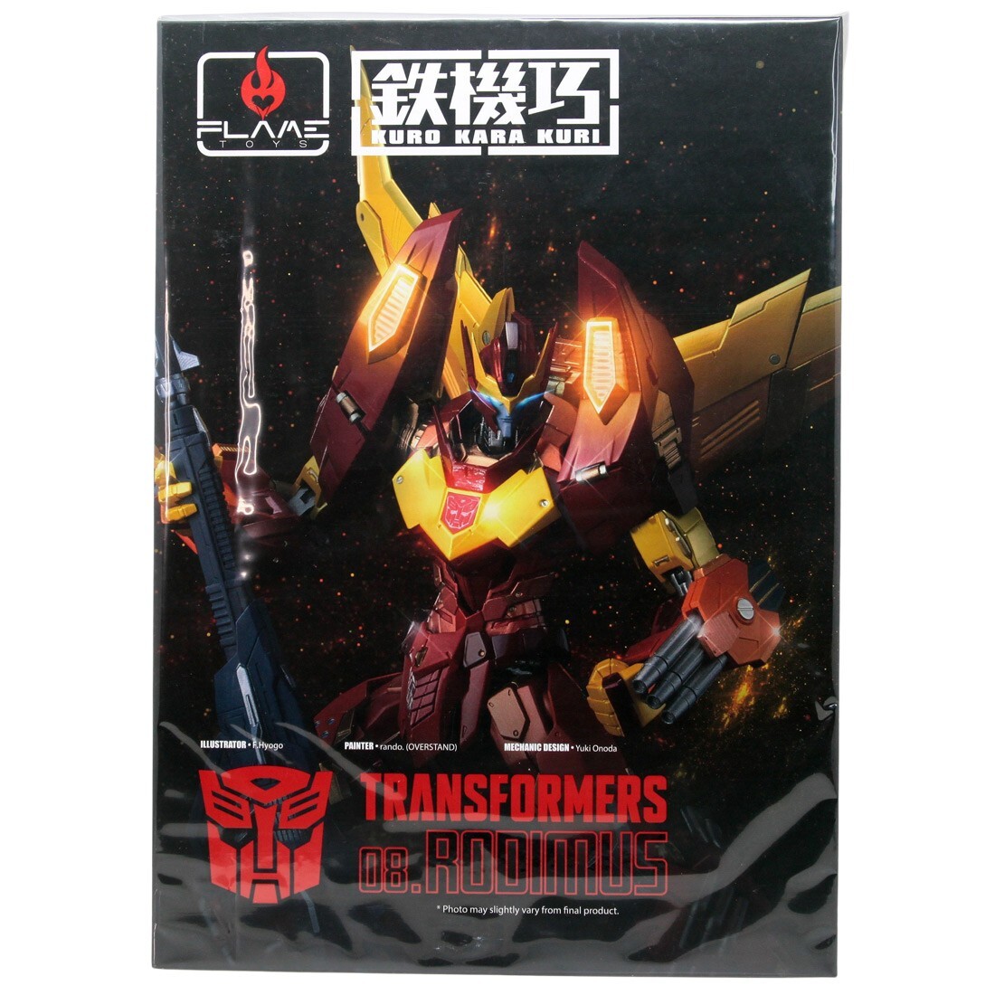 Flame Toys Kuro Kara Kuri Transformers Rodimus IDW Ver. Figure red