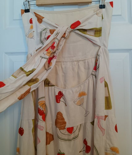 NWT Dress THE NATIVE ONE Maxi Open Back Strapless Strawberry Wine Martini + L - Picture 7 of 13