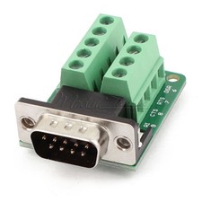 DB9 Male Signals Terminal Module Adapter RS232 Serial to Terminal DB9 Connector-
